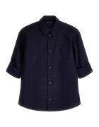GUESS KIDS Camasa din amestec de bumbac cu guler ascutit - Bleumarin