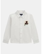 GUESS KIDS Camasa din bumbac cu logo brodat pe piept - Negru/Galben pal/Alb murdar