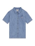 GUESS KIDS Camasa din material chambray cu guler clasic - Albastru deschis melange