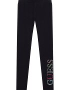 GUESS KIDS Colanti din amestec de bumbac cu aplicatii din strasuri - Negru