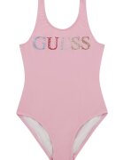 GUESS KIDS Costum de baie intreg cu logo din strasuri - Roz pastel
