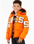GUESS KIDS Geaca cu imprimeu logo - Portocaliu mandarina/Alb optic