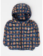 GUESS KIDS Geaca matlasata cu gluga - Maro/Bleumarin