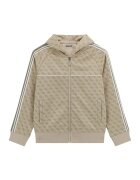 GUESS KIDS Hanorac cu fermoar si model monograma - Bej