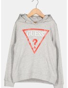GUESS KIDS Hanorac de bumbac cu buzunar kangaroo - Gri melange