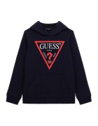 GUESS KIDS Hanorac de bumbac cu buzunar kangaroo - Rosu/Negru stins/Alb optic