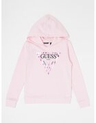 GUESS KIDS Hanorac de bumbac cu imprimeu logo - Roz deschis