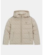 GUESS KIDS Jacheta cu gluga si model monograma - Bej deschis