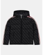 GUESS KIDS Jacheta cu gluga si model monograma - Negru