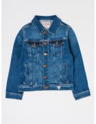 GUESS KIDS Jacheta din denim cu buzunare frontale - Albastru melange