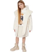 GUESS KIDS Palton din material teddy cu revere decupate - Bej deschis
