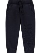 GUESS KIDS Pantaloni de trening din bumbac cu detaliu logo - Negru stins