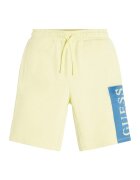 GUESS KIDS Pantaloni scurti cu logo si snur - Galben pai/Albastru