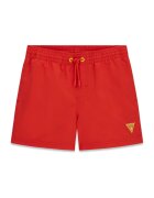 GUESS KIDS Pantaloni scurti de baie cu snur si logo brodat - Rosu vermillion