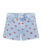 GUESS KIDS Pantaloni scurti din denim cu broderie - Rosu/Albastru deschis