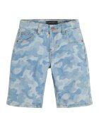 GUESS KIDS Pantaloni scurti din denim cu model camuflaj - Albastru deschis