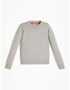 GUESS KIDS Pulover cu decolteu la baza gatului si logo - Gri deschis