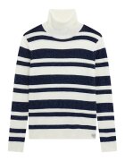 GUESS KIDS Pulover cu dungi si guler inalt - Alb fildes/Bleumarin