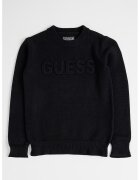 GUESS KIDS Pulover cu logo frontal in relief - Negru