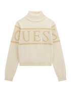 GUESS KIDS Pulover cu model logo si guler inalt - Bej deschis