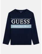 GUESS KIDS Pulover regular-fit cu logo - Albastru pastel/Alb optic/Bleumarin