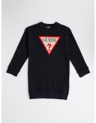 GUESS KIDS Rochie cu imprimeu logo si maneci lungi - Rosu/Alb/Negru