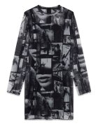 GUESS KIDS Rochie dreapta cu model grafic - Negru/Alb murdar
