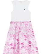 GUESS KIDS Rochie evazata cu model - Alb/Roz fandango