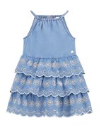 GUESS KIDS Rochie evazata de denim cu volane - Albastru lavanda