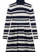 GUESS KIDS Rochie tricotata cu dungi - Alb murdar/Bleumarin