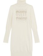 GUESS KIDS Rochie tricotata cu guler inalt - Auriu/Alb fildes