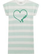 GUESS KIDS Rochie-tricou cu dungi - Bej/Verde pal