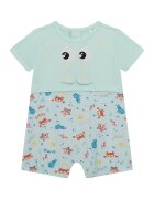 GUESS KIDS Salopeta din amestec de bumbac cu design grafic - Verde pal/Albastru deschis