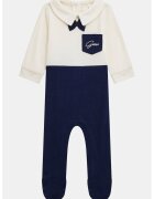 GUESS KIDS Salopeta din bumbac cu botosei - Albastru royal/Crem