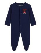 GUESS KIDS Salopeta striata cu logo brodat - Rosu/Bleumarin