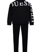 GUESS KIDS Set de bluza de trening si colanti cu imprimeu logo - Alb/Negru