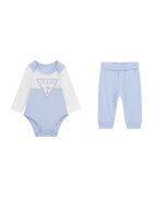 GUESS KIDS Set de body cu maneci lungi si pantaloni - 2 Piese - Albastru lavanda/Alb murdar
