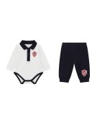 GUESS KIDS Set de body si pantaloni de trening - 2 piese - Rosu/Albastru ultramarin/Alb optic