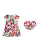 GUESS KIDS Set de chiloti si rochie cu croiala in A si imprimeu floral - 2 Piese - Verde/Roz/Crem