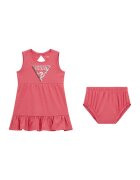 GUESS KIDS Set de chiloti si rochie din amestec de bumbac cu terminatie cu volane - 2 Piese - Roz