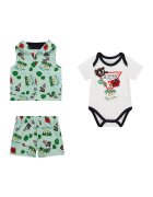 GUESS KIDS Set de imbracaminte - 3 piese - Alb/Verde