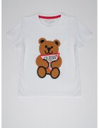 GUESS KIDS Tricou cu aplicatie brodata - Alb/Maro