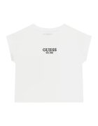 GUESS KIDS Tricou cu decolteu la baza gatului si logo - Negru/Alb optic