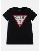 GUESS KIDS Tricou cu imprimeu logo si strasuri - Negru