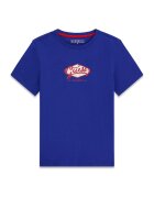 GUESS KIDS Tricou cu logo si decolteu la baza gatului - Albastru inchis
