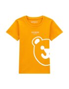 GUESS KIDS Tricou de bumbac cu imprimeu teddy - Alb/Galben inchis