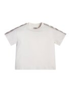 GUESS KIDS Tricou de bumbac cu segmente logo contrastante - Galben pal/Alb murdar