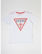 GUESS KIDS Tricou de bumbac organic cu imprimeu logo - Alb optic
