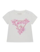 GUESS KIDS Tricou din amestec de bumbac cu imprimeu logo - Alb/Roz deschis