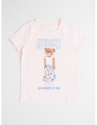 GUESS KIDS Tricou din amestec de bumbac cu logo si imprimeu grafic - Maro/Roz pal/Albastru